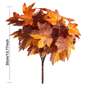 Halloween Fake Smiling Face Pumpkin Silk Maple Leaves Bouquet for Party Thanksgiving Day Home Fireplace Table Autumn Fall Decor acacuss