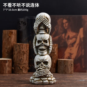 Halloween Ghost Festival Skeleton Figure Decoration Ornaments Horror Skeleton Resin Craft Modern Vintage Human Home Office Decor acacuss