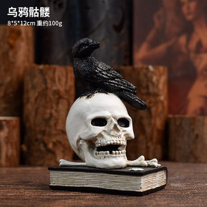 Halloween Ghost Festival Skeleton Figure Decoration Ornaments Horror Skeleton Resin Craft Modern Vintage Human Home Office Decor acacuss