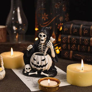 Halloween Ghost Festival Skeleton Figure Decoration Ornaments Horror Skeleton Resin Craft Modern Vintage Human Home Office Decor acacuss