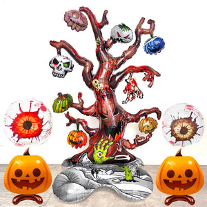 Halloween Ghost Tree Foil Balloon Standing Ghost Tree Pumpkin Eyeballs Balloon Terror Party Decorations Kids inflatables Toys acacuss