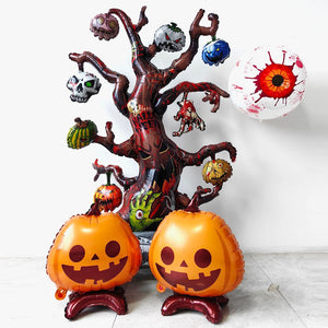 Halloween Ghost Tree Foil Balloon Standing Ghost Tree Pumpkin Eyeballs Balloon Terror Party Decorations Kids inflatables Toys acacuss
