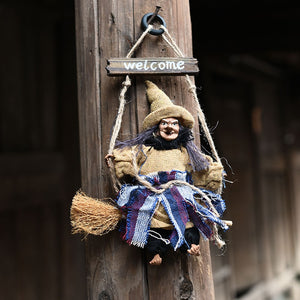 Halloween Hanging Doll Decoration Ghost Witch Horror Scary Hanging Ghost Flying Witch Pendant Festival Bar Home Decoration acacuss