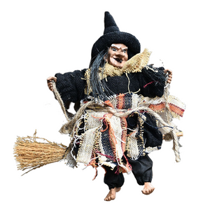 Halloween Hanging Doll Decoration Ghost Witch Horror Scary Hanging Ghost Flying Witch Pendant Festival Bar Home Decoration acacuss