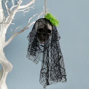 Halloween Hanging Skull Head Ghost Halloween Decoration Haunted House Horror Props Ornament Home Bar Decor Party Pendant acacuss