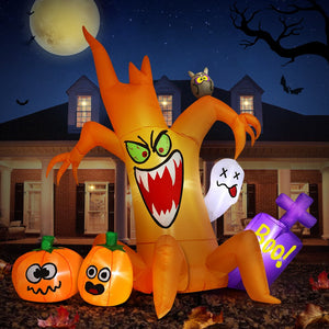 Halloween Home Outdoor Inflatable Decoration Witch Ghost Pumpkin Party Cosplay Prop Holiday Blow Up Yard Garden Decor With LED acacuss