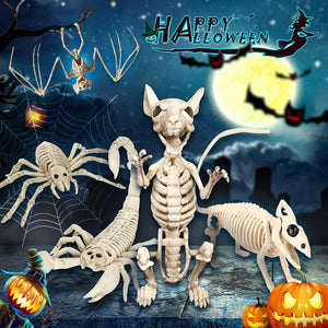 Halloween Horror Bats Skeleton Mouse Scorpion Lizard Bonez Skeleton Model Festival Decor Party Creepy Halloween Party Decoration acacuss