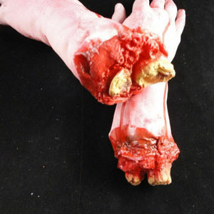 Halloween Horror Fake Arm Hand Latex Simulation Life Size Scary Arm Cut Off Hand Bloody Halloween Prop Haunted Party Decoration acacuss