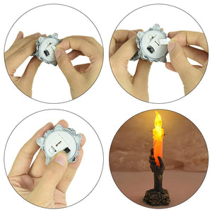 Halloween LED Ghost Skeleton Holding Candle Light lamp Haunted House Bar Party Horror Props Halloween Decoration 2023 acacuss