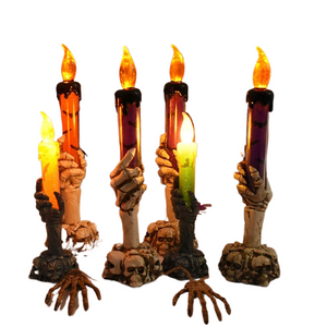 Halloween LED Ghost Skeleton Holding Candle Light lamp Haunted House Bar Party Horror Props Halloween Decoration 2023 acacuss