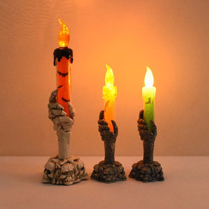 Halloween LED Ghost Skeleton Holding Candle Light lamp Haunted House Bar Party Horror Props Halloween Decoration 2023 acacuss