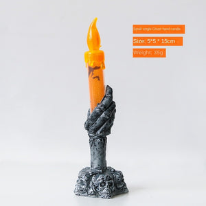 Halloween LED Ghost Skeleton Holding Candle Light lamp Haunted House Bar Party Horror Props Halloween Decoration 2023 acacuss