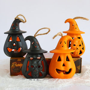 Halloween LED Hanging Pumpkin Lantern Lights Ghost Lights Skeleton Candle Lantern Lights Halloween Party Horror Props Home Decor acacuss