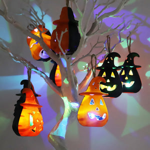 Halloween LED Hanging Pumpkin Lantern Lights Ghost Lights Skeleton Candle Lantern Lights Halloween Party Horror Props Home Decor acacuss