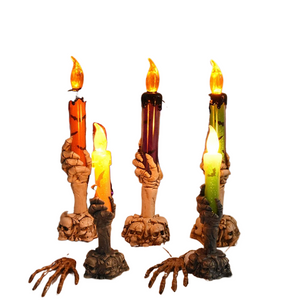 Halloween LED Skeleton Holding Candle Light Party Haunted House Bar Home Decor Horror Props Lantern Halloween Decor acacuss