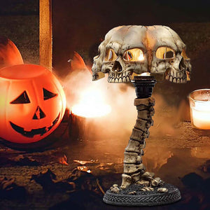 Halloween Luminous Skull Night Light Creative Resin Skull Table Lamp Home Office Decor Desktop Ornament Halloween Party Decora acacuss