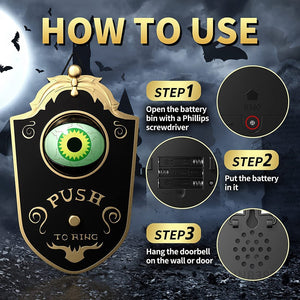 Halloween One Eyed Doorbell Eyeball with Sound Lights Haunted Decorations Horror Props Ghost House Halloween Trick Ornaments acacuss