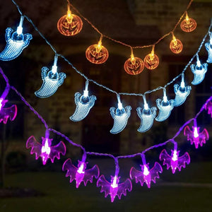 Halloween Pumpkin Bat Spider Light String Glowing Horror Led Decorative Lamp Trick Or Treat Happy 2023 Halloween Day Decor acacuss