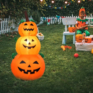 Halloween Pumpkin Ghost 120CM Giant Inflatable LED Lighted Toys 3 Jack-O-Lanterns Yard Graden Home Decoration Party Props Airbow acacuss