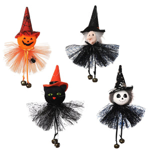 Halloween Pumpkin Ghost Witch Black Cat Pendant Scary Witch Hanging Oranments Happy Halloween Party Decoration for Home 2023 acacuss