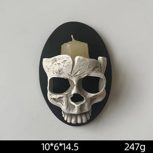 Halloween Skeleton Candle Holder Home Skeleton Candlestick Holder Resin Wall Hanging Ornament Desktop Pendant Living Room Decor acacuss