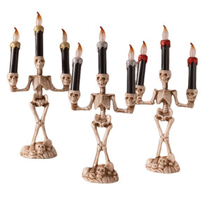 Halloween Skull Led Candle Light Ghost Hand Candlestick Battery LED Light Flameless Light Horror Props Halloween Party Bar Decor acacuss