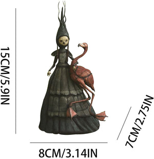 Halloween Witch Figurine Statue Resin Creepy Witch Sculptures Garden Decoration for Home Patio Yard Lawn Porch Garden Decoration acacuss
