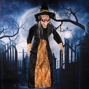 Halloween Witch Ghost Decor Horror Pendant Glowing Prank Props Electric Toys Haunted House Bar Club Home Festival Decoration acacuss