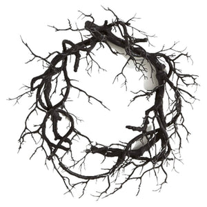 Halloween Wreath Simulation Black Branch Wreaths With Red LED Light 42CM Wreaths For Doors Flower Garland Halloween Decoration acacuss