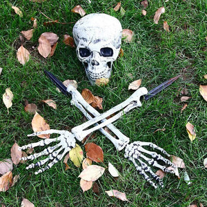 Halloween skeleton skull simulation skeleton hand bone garden lawn decoration haunted house horror Halloween Home Decoration2023 acacuss
