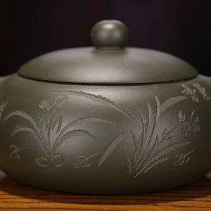 Hand Painted Orchid Pattern Tea Set Kettle Yixing Handmade Purple Clay Tea Pot Tea Ceremony Xishi Teapot Tea Ceremony Gifts acacuss