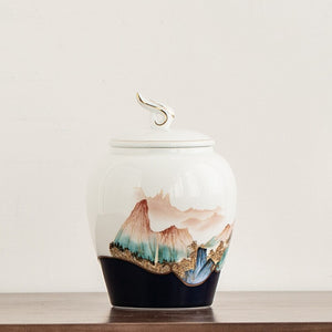 Hand-painted Sealed Ceramics Tea Caddy Household Dried Fruit Snacks Storage Tank Travel Tea Boxes Oolong Tieguanyin Containers acacuss