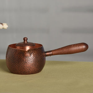 Handcraft Pure Copper Teapot Kettle Coffee Tea Pot with Handle Water Boiler Hammer Pattern Drinkware acacuss