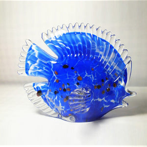Handmade Colored Glass Fish Animal Ornament Glass Figurine Mediterranean Art Favor Crafts Red Glass Figurines Home Decoration acacuss