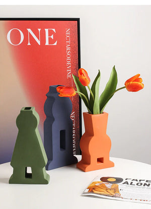 Unique Handmade Nordic Colorful vase for Bookshelf Home Decor or housewarming new home gift - ACACUSS