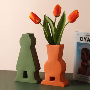 Unique Handmade Nordic Colorful vase for Bookshelf Home Decor or housewarming new home gift - ACACUSS