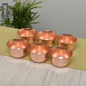 Handmade Pure Copper Tea Tray Teapot Teacup Tea Ceremony Accessories Rectangular Dry Bubble Table Kung Fu Tea Set Accessories acacuss