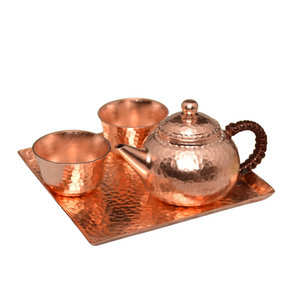 Handmade Pure Copper Tea Tray Teapot Teacup Tea Ceremony Accessories Rectangular Dry Bubble Table Kung Fu Tea Set Accessories acacuss
