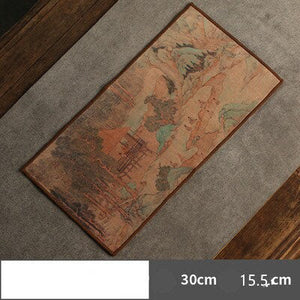 ACACUSS Handmade Suede Tea Towel Zen Table And Tea Cloth Cotton Linen Cloth Towel Absorbent Creative Embroidery Tea Ceremony Accessories - ACACUSS
