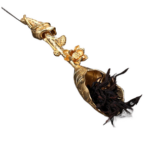 ACACUSS Handmade Tea spoon Pure brass lotus leaf tea shovel | Tea Ceremony Accessories | Vintage Tea Shovel - ACACUSS