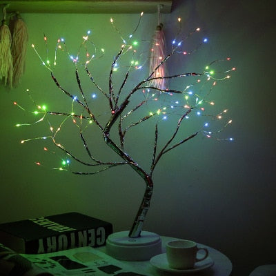 LED Nachtlicht Mini Weihnachtsbaum Kupferdraht Girlande Lampe für Kinder Zuhause Schlafzimmer Dekoration Dekor Fee Licht Urlaub Beleuchtung