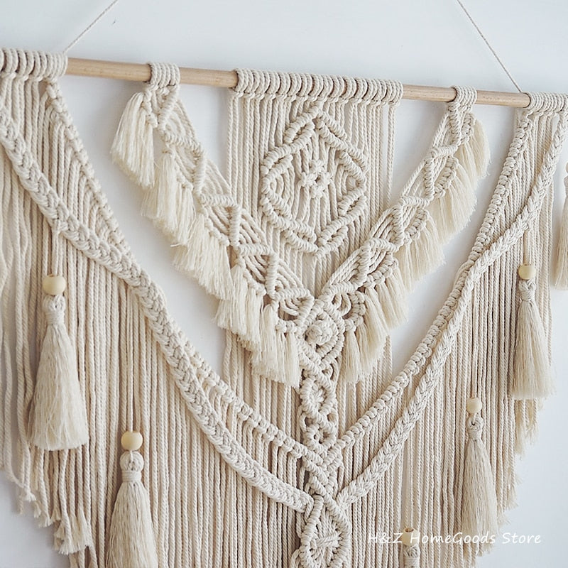 Nordic Bohemian Makramee Wandbehang Quaste Boho Tapisserie Handgewebte Für Wohnkultur Wohnzimmer Schlafzimmer Zimmer Haus Dekoration