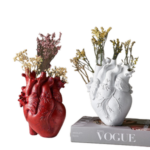Heart Vase Dry Pot Art Vase Human Statue Vase Container Simulated Anatomy Heart Vase Decorative Gift Vase Valentine's Day Gift acacuss