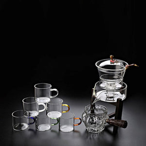 Heat-resistant glass tea set magnetic water diversion rotating cover bowl semi-automatic tea maker lazy teapot Kungfu tea set acacuss