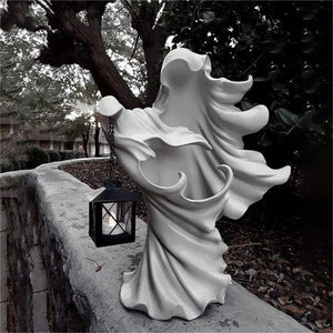 Hell's Messenger with Lantern- 2023 Upgraded Halloween Witch Lantern Decorations, Faceless Ghost Sculpture Resin Halloween Decor acacuss