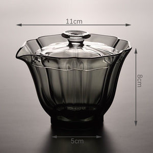 High End Baicai Glass Gaiwan Tea Cup with Filter Scald Proof Tea Cup Hand Holding Teapot High Quality Chinese Kung Fu Tea Set acacuss
