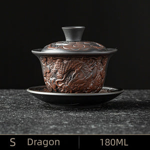High-end Purple Pottery Chinese Teaset Gaiwan Tea Cups Lid Bowl Traditional Handmade Tea Brew Tea Cup Tea Bowl acacuss