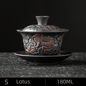 High-end Purple Pottery Chinese Teaset Gaiwan Tea Cups Lid Bowl Traditional Handmade Tea Brew Tea Cup Tea Bowl acacuss