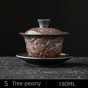 High-end Purple Pottery Chinese Teaset Gaiwan Tea Cups Lid Bowl Traditional Handmade Tea Brew Tea Cup Tea Bowl acacuss