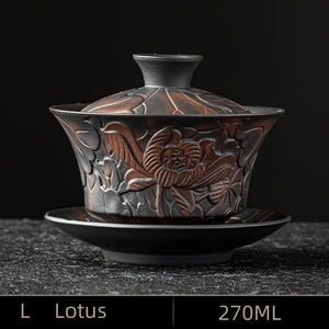 High-end Purple Pottery Chinese Teaset Gaiwan Tea Cups Lid Bowl Traditional Handmade Tea Brew Tea Cup Tea Bowl acacuss